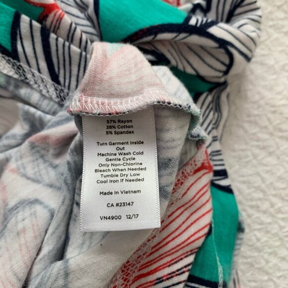 Talbots jersey knit stretchy cross back detail spring florals knee length dress - Picture 8 of 12